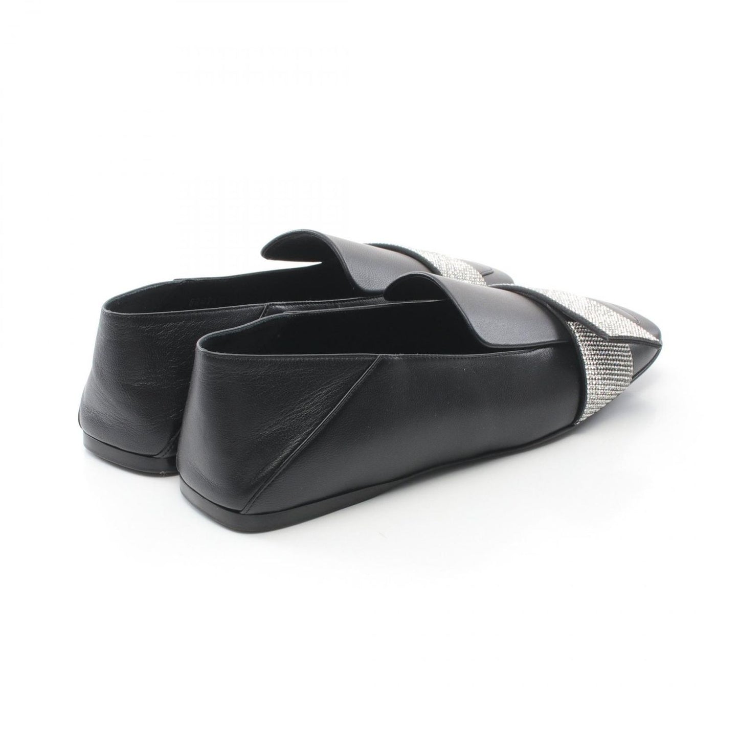 Sergio Rossi SR1 Black Leather Flats - Timeless Elegance