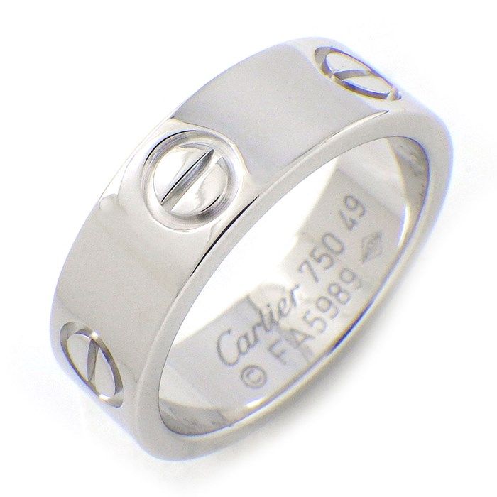 Cartier Love Ring Classic Model MM in K18 White Gold - Size 9