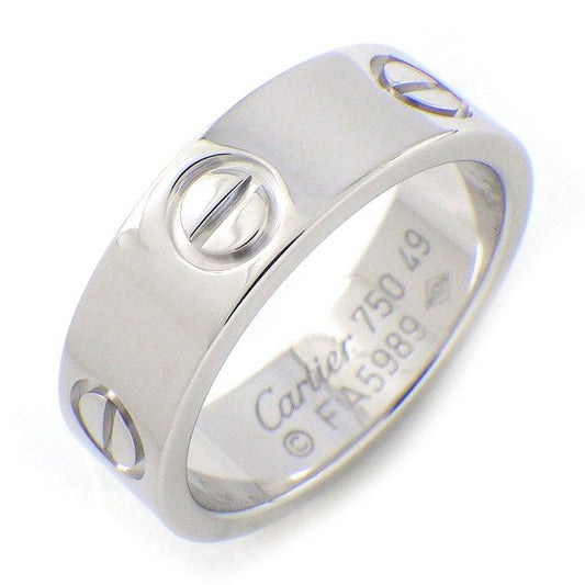 Cartier Love Ring Classic Model MM in K18 White Gold - Size 9