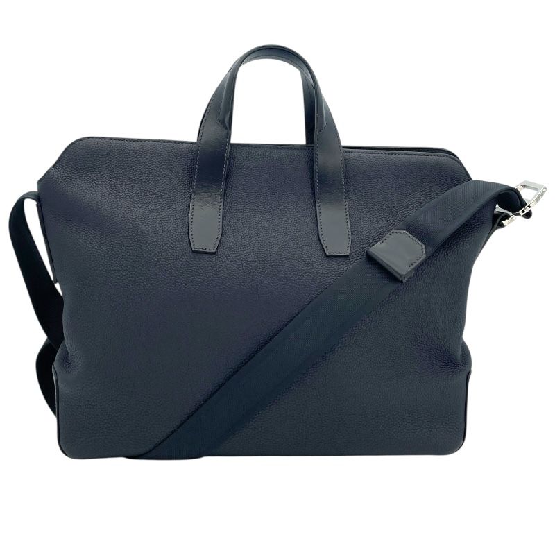 HERMES City News A刻 Blue Nuit & Silver Hardware Shoulder Bag