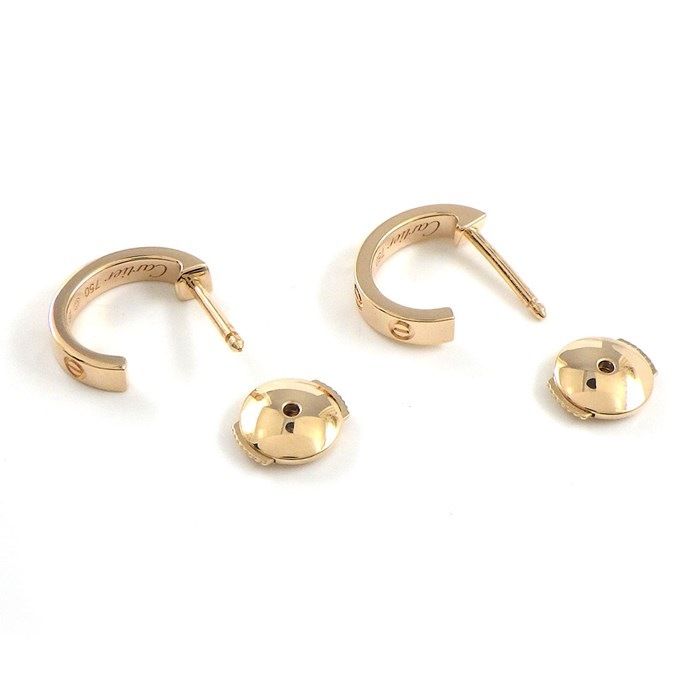 Cartier Mini Love Hoop Earrings in K18 Pink Gold - Exquisite Craftsmanship