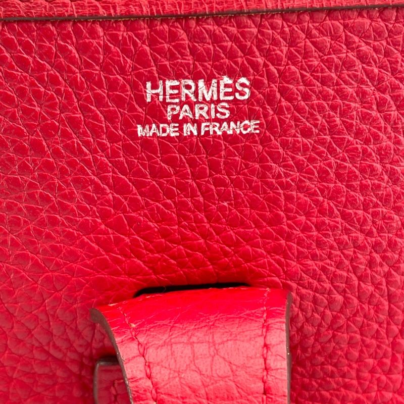 HERMES Evelyne 1 PM in Rouge Kazak with Silver Hardware