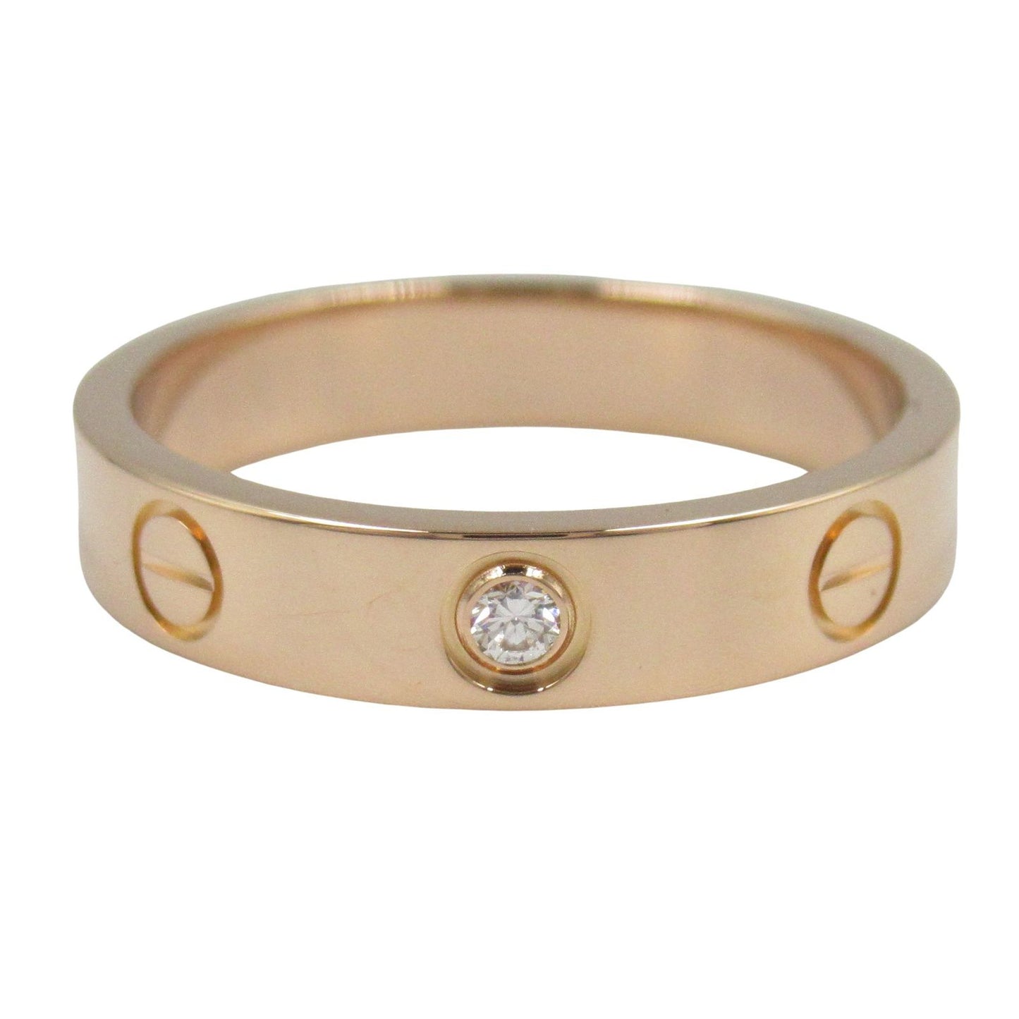 Cartier Mini Love Ring in 18K Pink Gold with Diamonds