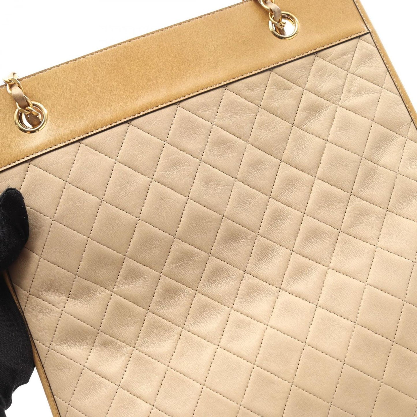 CHANEL Matelassé Tote Bag in Beige Lambskin - Timeless Elegance