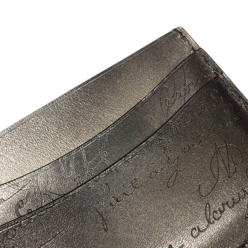 Berluti Calligraphy Card Case in Black Leather - N235725