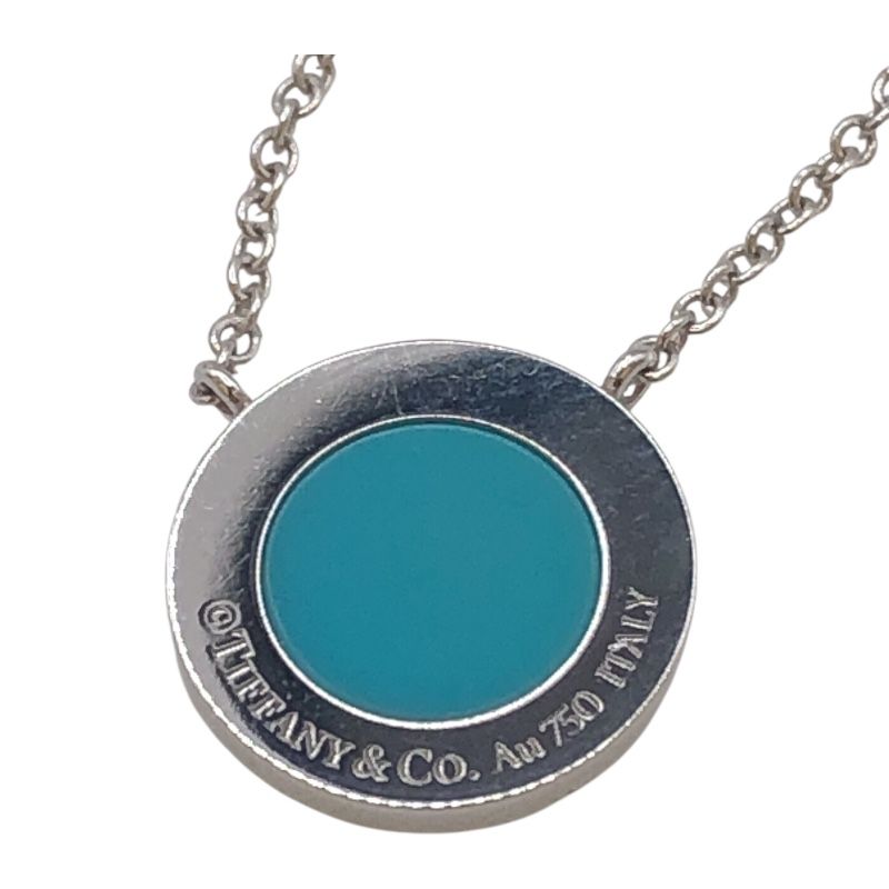Tiffany & Co. T Circle Necklace in 750WG with Turquoise