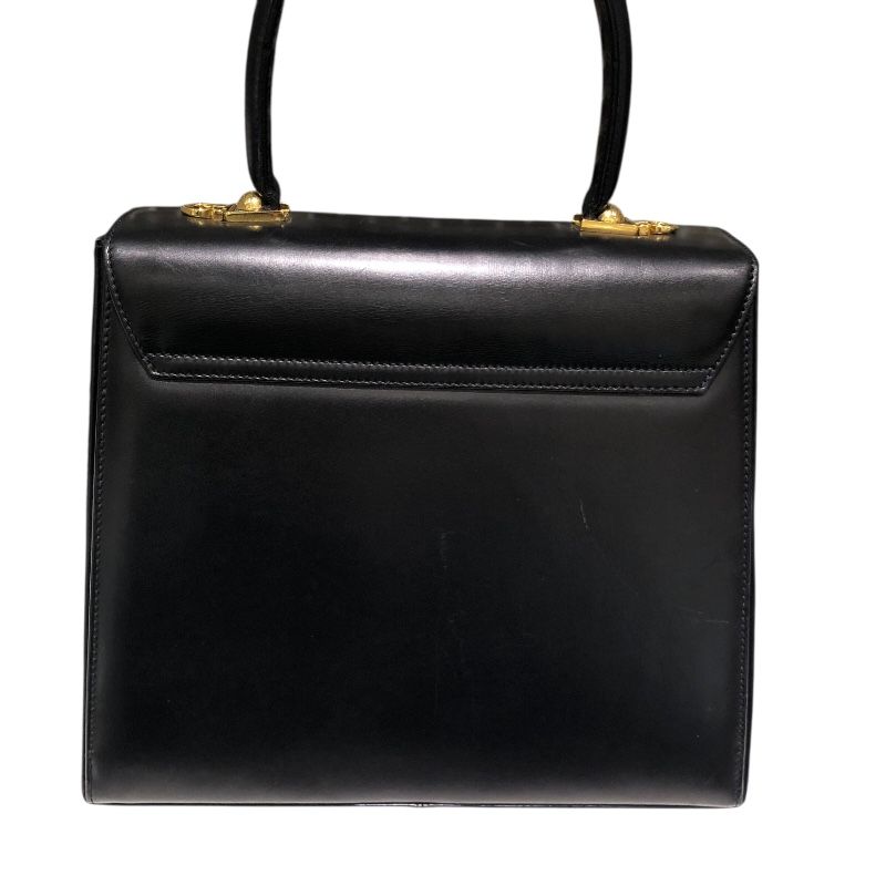 Salvatore Ferragamo Gancini 2-Way Handbag in Black Box Calf