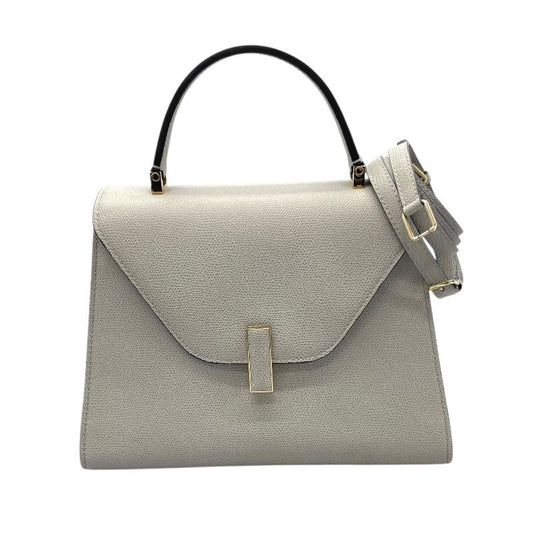 VALEXTRA Iside Medium Grey Leather Shoulder Bag - Timeless Elegance