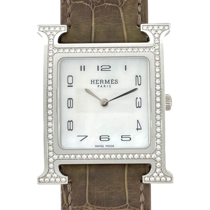 HERMES H-Watch White Shell HH1.531 - Exquisite Ladies' Timepiece