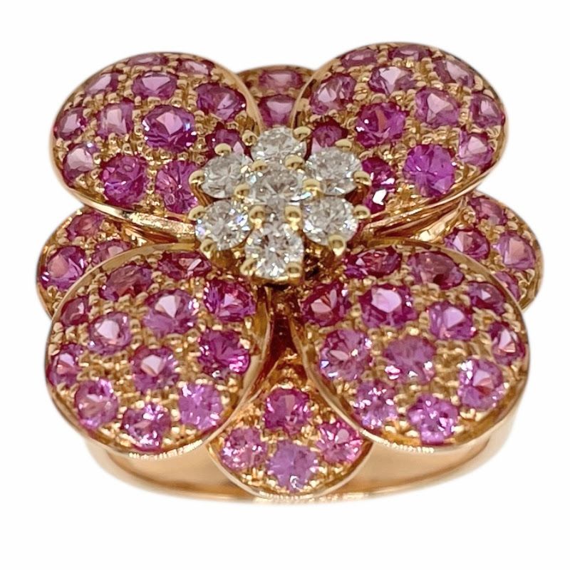 Van Cleef & Arpels Sensation Ring in 750 Pink Gold with Sapphire & Diamonds