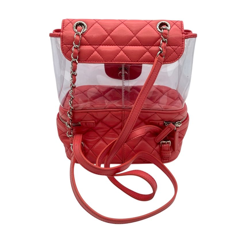 CHANEL A57826 Pink Calfskin Backpack with Silver Hardware