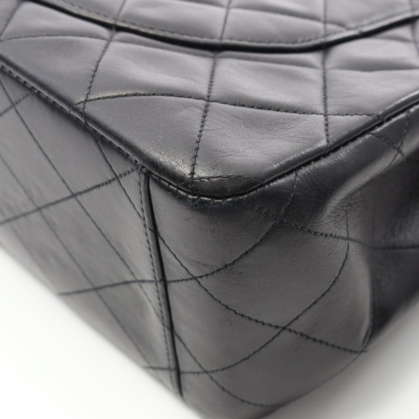 CHANEL De Camellia 34 Shoulder Bag in Black Lambskin