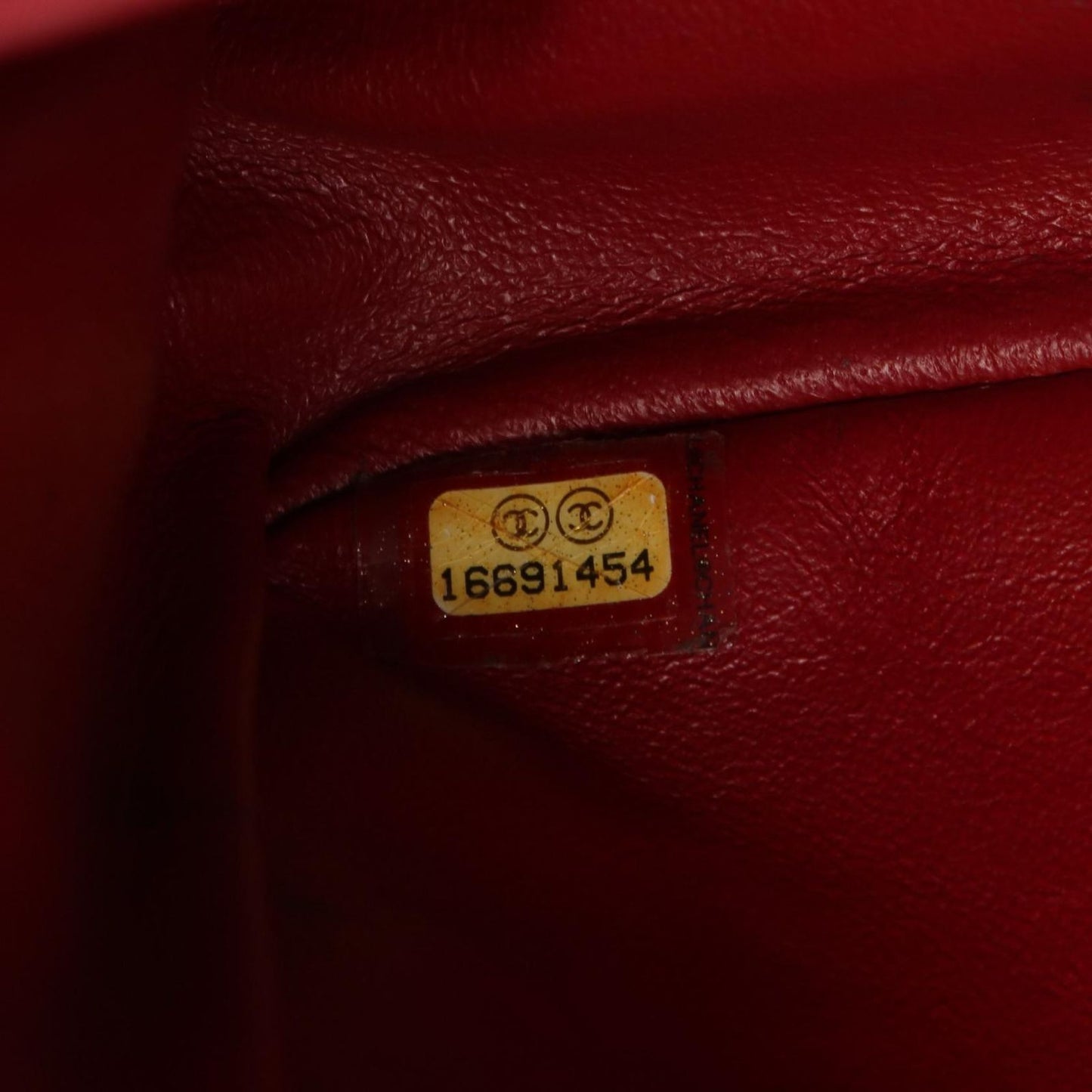 CHANEL Classic De Camellia 30 Large W Flap Shoulder Bag - Red Caviar