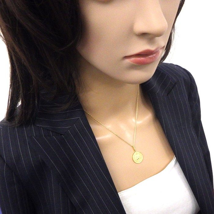 MIKIMOTO Sacred Heart Medal Necklace in K18 Yellow Gold