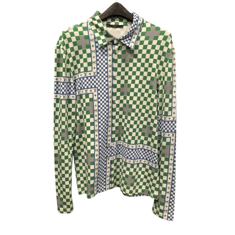 Louis Vuitton Pleated Slim Jersey Long Sleeve Shirt - Green XL