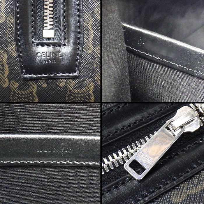 CELINE Black Trionf Canvas Duffle Bag - Timeless Elegance