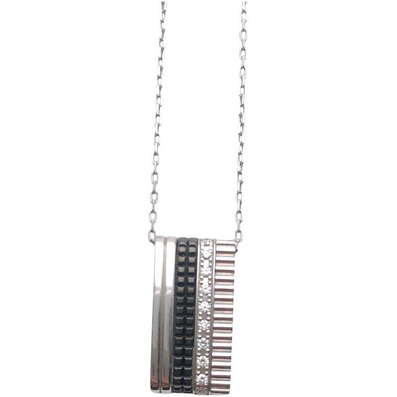 Boucheron Quatre Black Necklace in K18 White Gold with Diamonds
