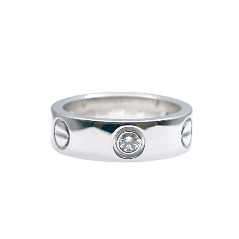 Cartier Love Ring in K18 White Gold with Diamonds - Size 50
