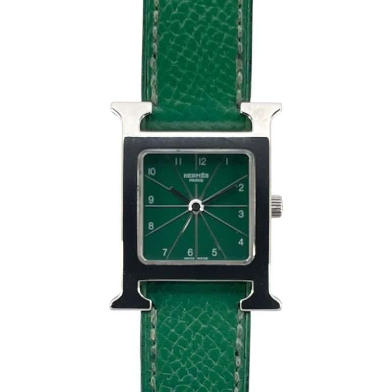 HERMES H-Watch HH1.210 - Exquisite Green Square Timepiece