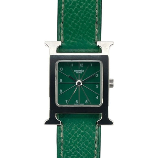 HERMES H-Watch HH1.210 - Exquisite Green Square Timepiece