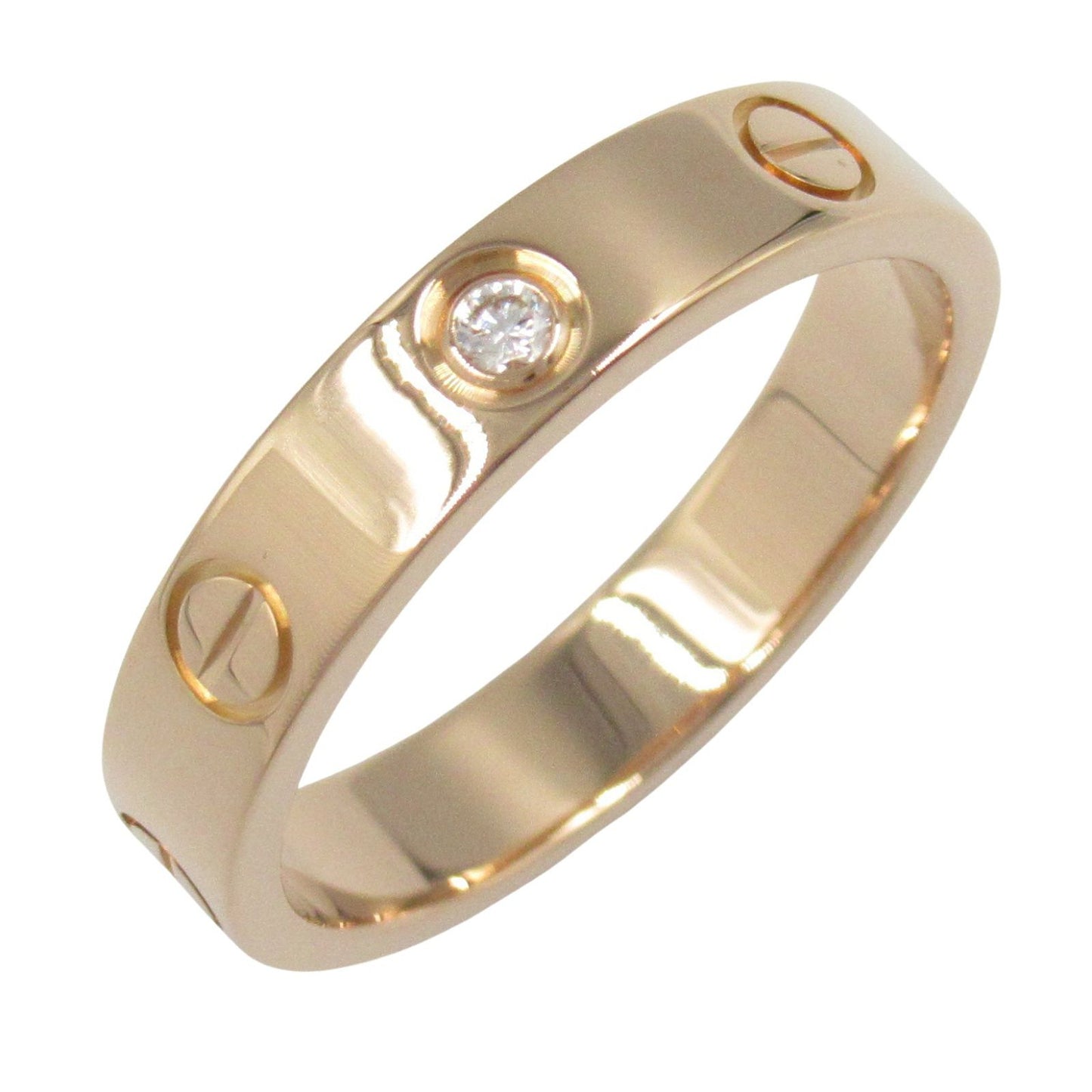 Cartier Mini Love Ring in 18K Pink Gold with Diamonds