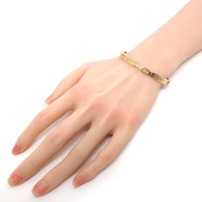 Tiffany & Co. Atlas Bracelet with 3 Diamonds in K18 Pink Gold