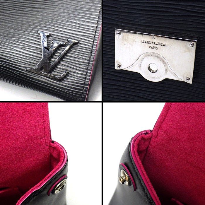 Louis Vuitton Cluny BB Handbag in Black & Pink Epi Leather