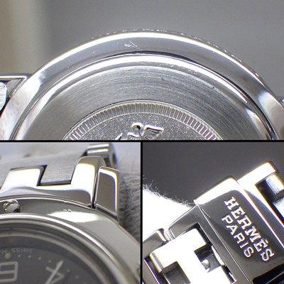 HERMES Clipper CL4.210 Date Watch with Sunray Gray Dial