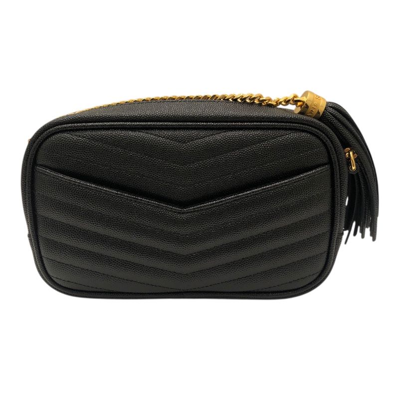 Saint Laurent Rive Gauche Roomy Shoulder Bag in Black Grain Calfskin