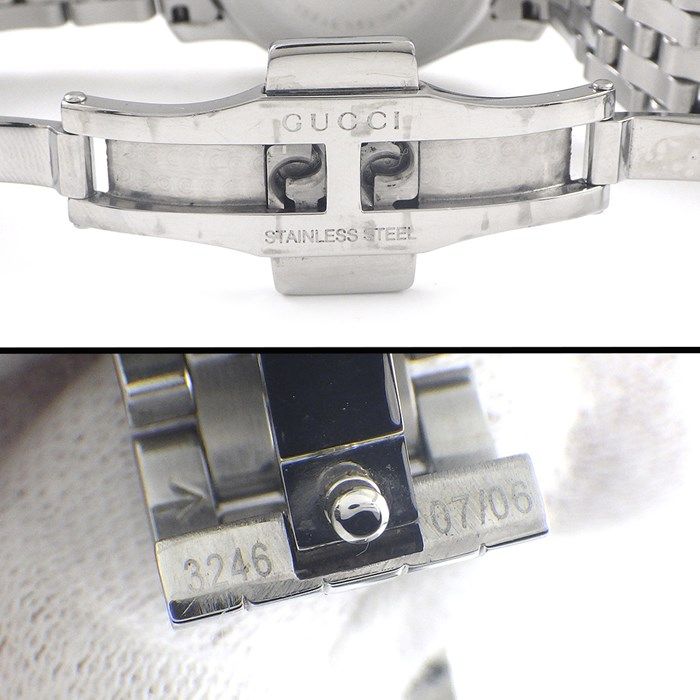 GUCCI 5500L Quartz Watch with Diamond Index and White Shell Dial