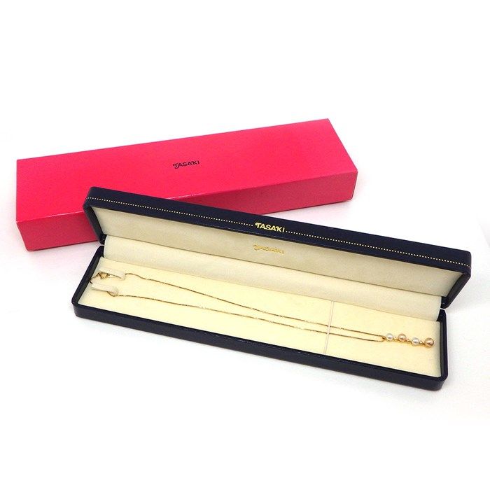 TASAKI Two-Tone Pearl Necklace with Diamonds in K18 Yellow Gold