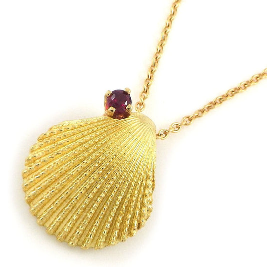 Tiffany & Co. Shell Motif Necklace with Ruby in 18K Yellow Gold