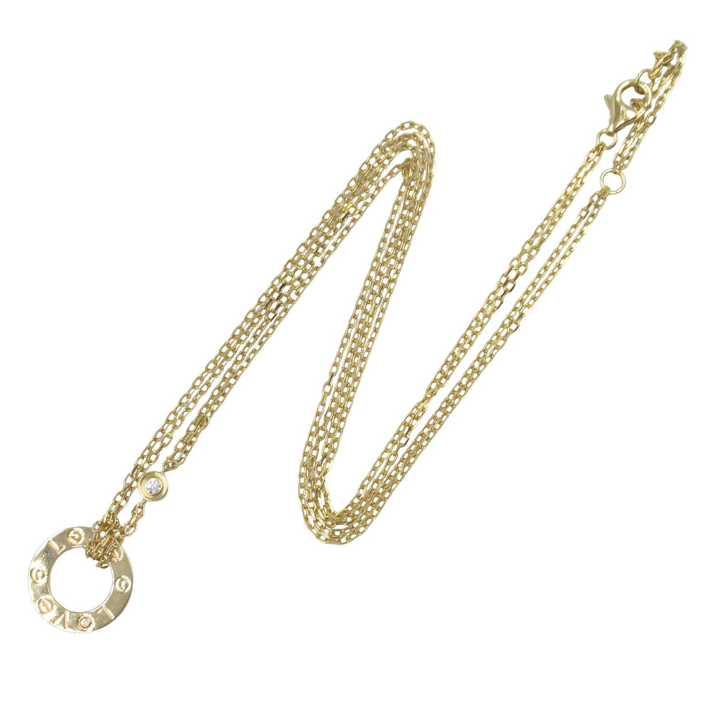 CARTIER Love Circle Necklace in 18K Yellow Gold with Diamonds