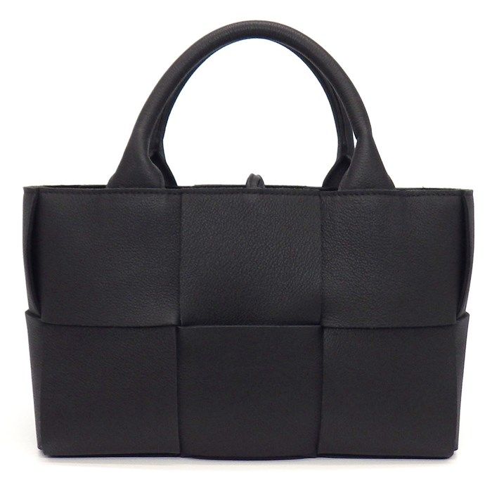 Bottega Veneta Mini Arco Tote in Black Lambskin with Gold Hardware