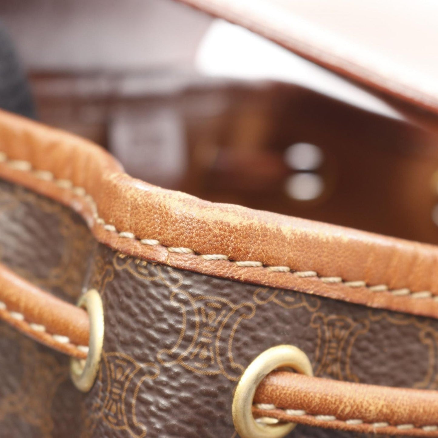 CELINE Macadam Brown Leather Backpack - Timeless Elegance