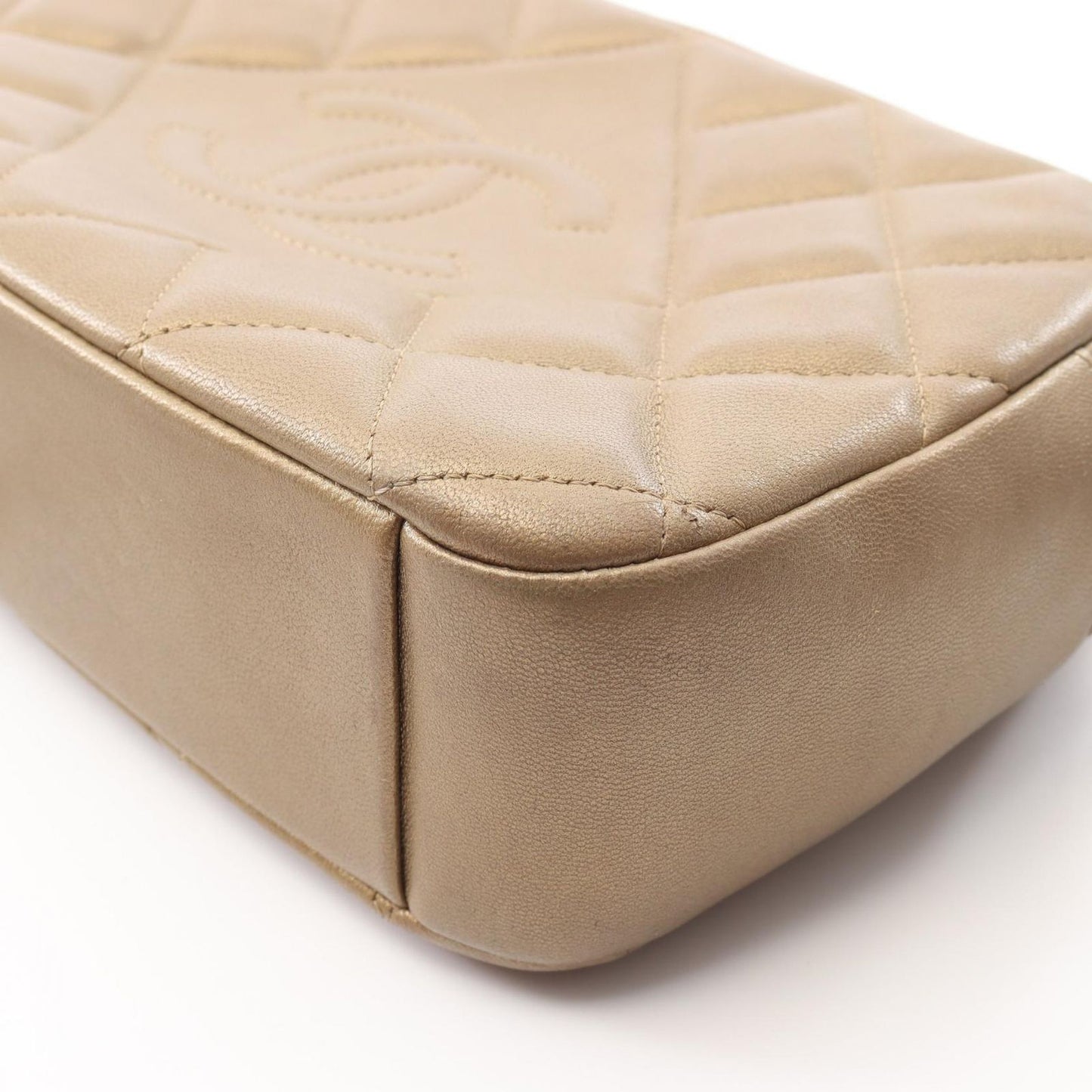 CHANEL Matelassé Camera Bag in Gold Lambskin - Exquisite Luxury