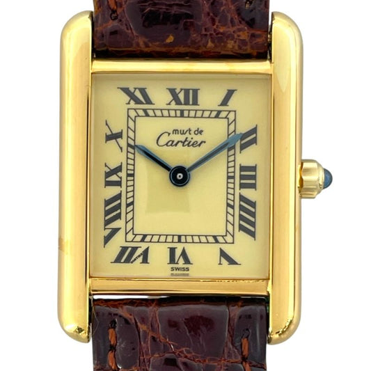 Cartier Must Tank Vermeil SM Quartz Ladies Watch - Beige