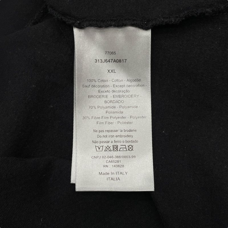Christian Dior x ERL Distressed Logo T-Shirt - Black Cotton XXL