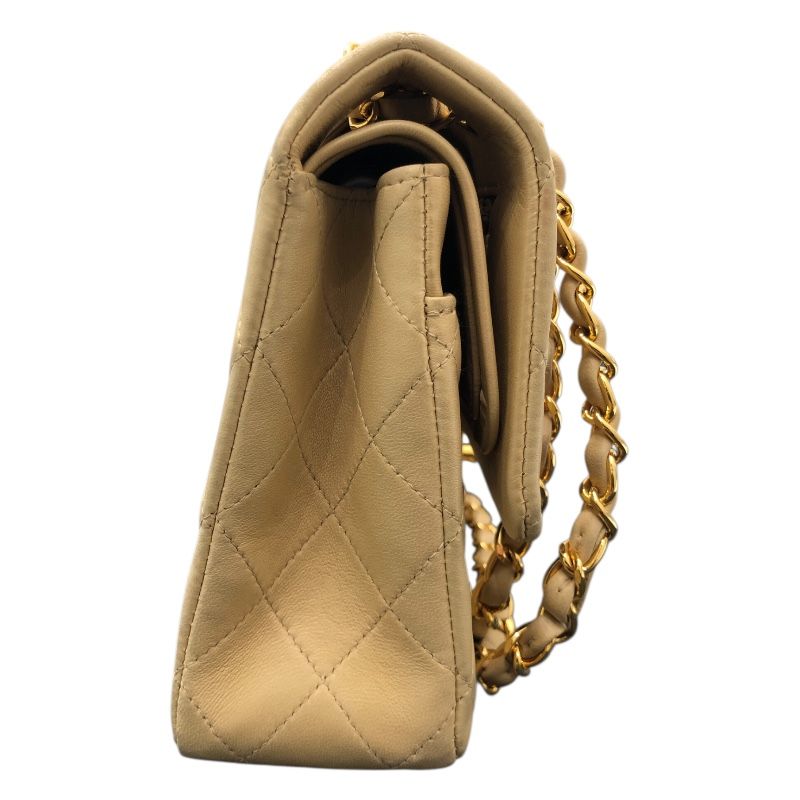 CHANEL Matelassé 25 Beige Lambskin Shoulder Bag - Timeless Elegance