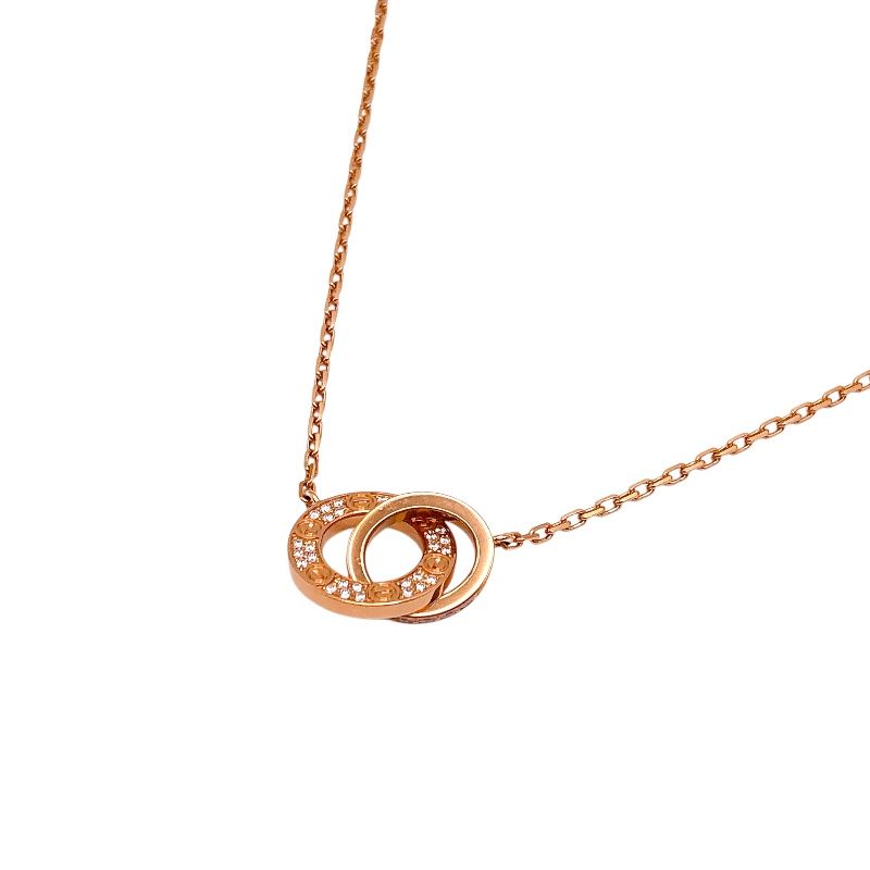 Cartier Love Necklace K18PG with Diamonds - Exquisite Luxury