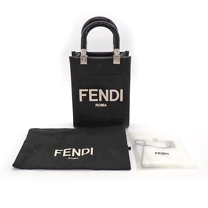 Fendi Sunshine Shopper Small Black Leather Handbag - A-Grade Condition