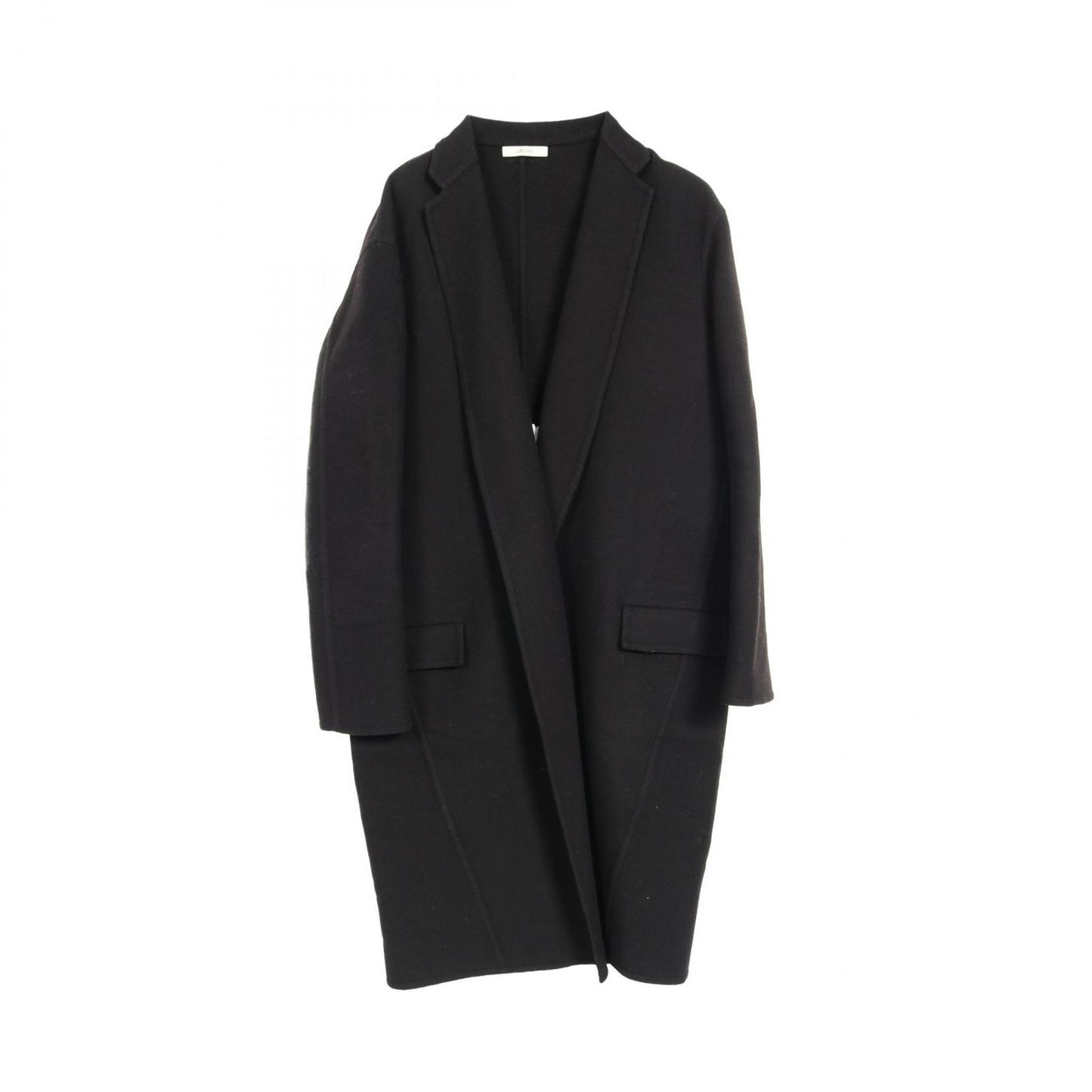 CELINE Black Cashmere Crombie Coat - Timeless Elegance