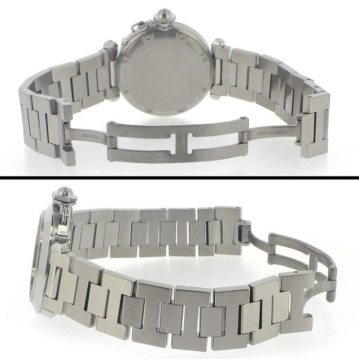 Cartier Pasha C W31076M7 Automatic Watch - Black Dial, Stainless Steel