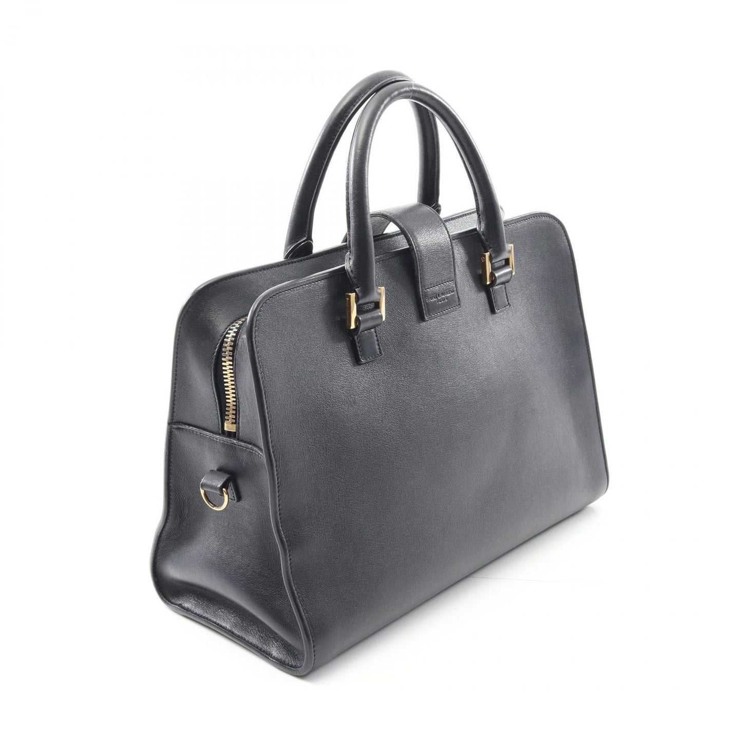 SAINT LAURENT Monogram Cabas Handbag in Navy Leather