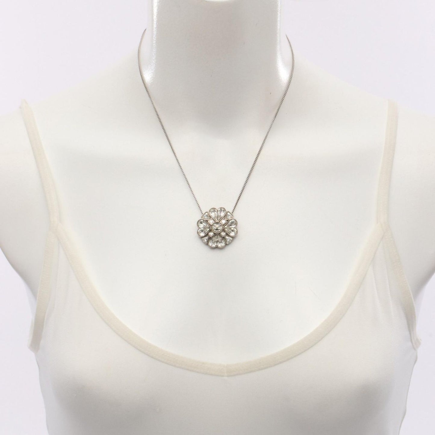 CHANEL Clover Coco Mark Necklace in Stainless Steel - Exquisite Elegance