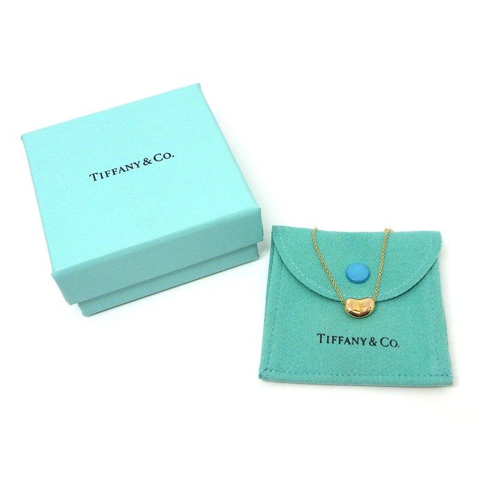 Tiffany & Co. 12mm Bean Design Necklace in K18 Pink Gold
