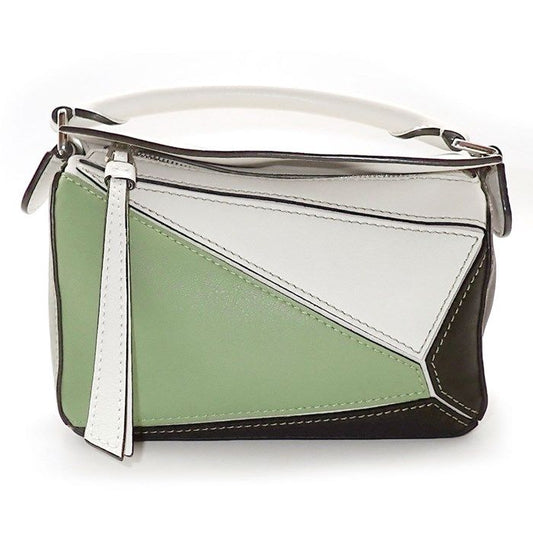 LOEWE Mini Puzzle Handbag in White Rosemary Leather
