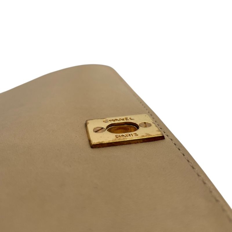 CHANEL Mademoiselle Chain Shoulder Bag in Beige with Gold Hardware