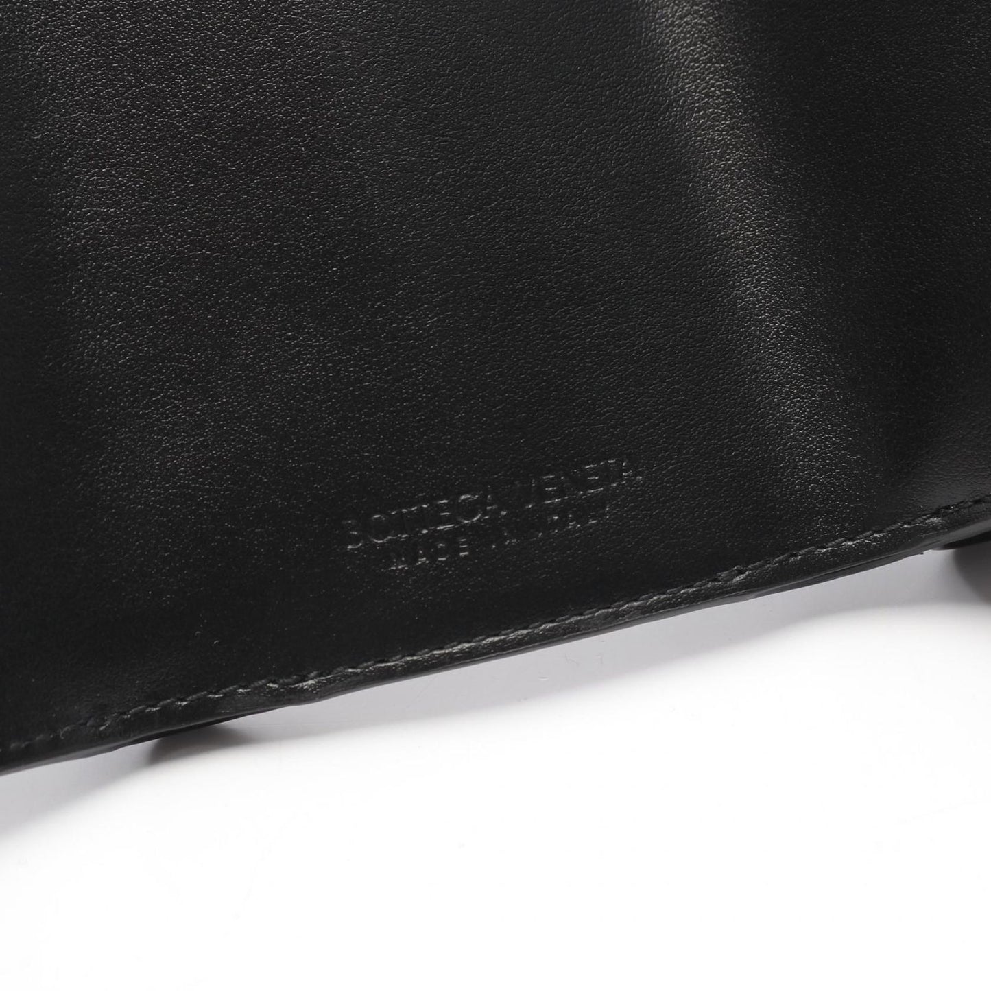 BOTTEGA VENETA Intrecciato Tiny Wallet in Black Leather - New