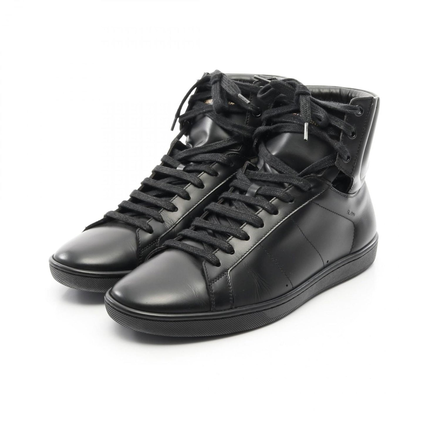 SAINT LAURENT PARIS Black Leather Sneakers - Timeless Elegance